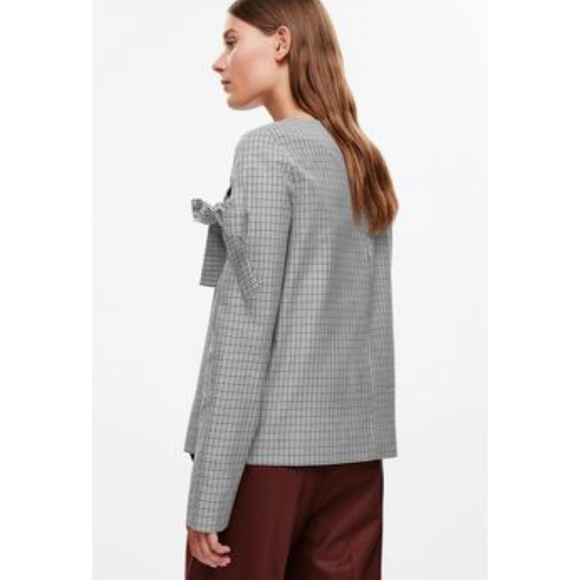 COS houndstooth top with sleeve ties - Picture 2 of 7